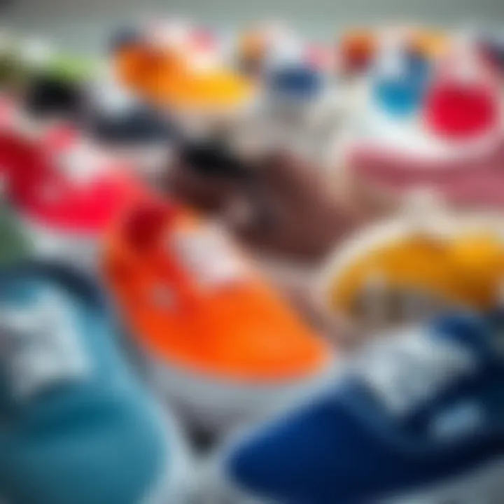 Colorful Collection of Vans Slip-Ons An array of colorful Vans slip-ons laid out in an artistic arrangement.
