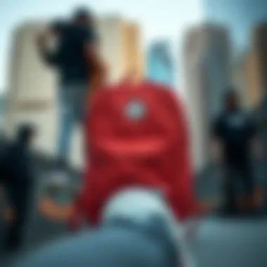 Herschel Backpack in Urban Skate Culture Herschel backpack in an urban skateboarding setting reflecting culture