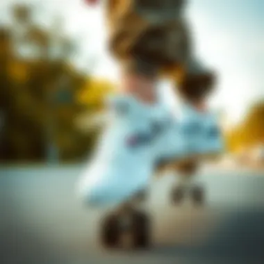 Fila Disruptor II in Skateboarding Action User showcasing the Fila Disruptor II in action while skateboarding.