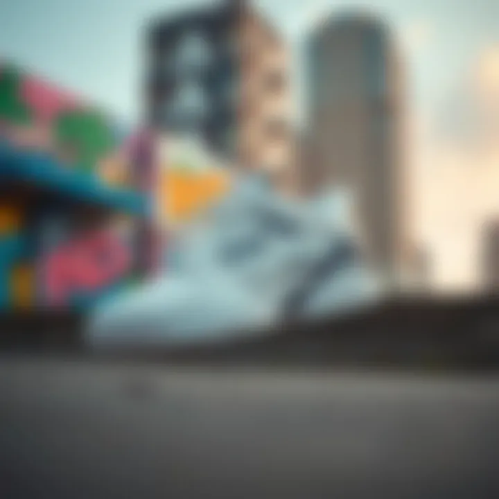 Fila Disruptor II in Urban Setting The Fila Disruptor II positioned against a vibrant urban backdrop.