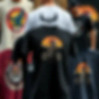 A collage showcasing various graphic tee designs