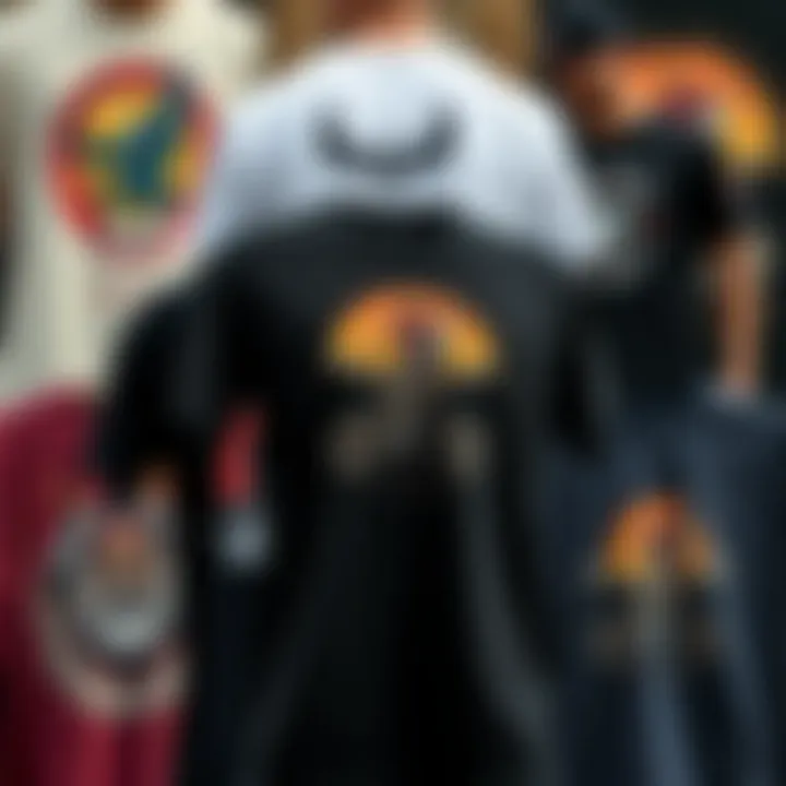 A collage showcasing various graphic tee designs