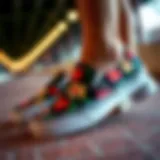 Vibrant Hawaiian print Vans slip-ons showcasing intricate island patterns