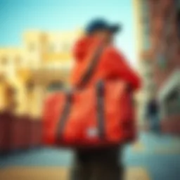 Stylish Herschel Supply Novel Duffle Bag in urban setting