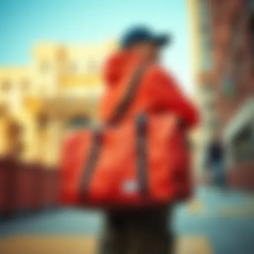 Herschel Supply Novel Duffle Bag in Urban Environment Stylish Herschel Supply Novel Duffle Bag in urban setting