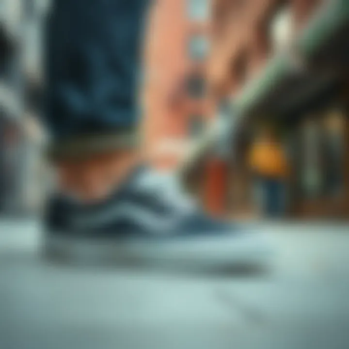 Vans Pro Black and White displayed in a stylish urban setting