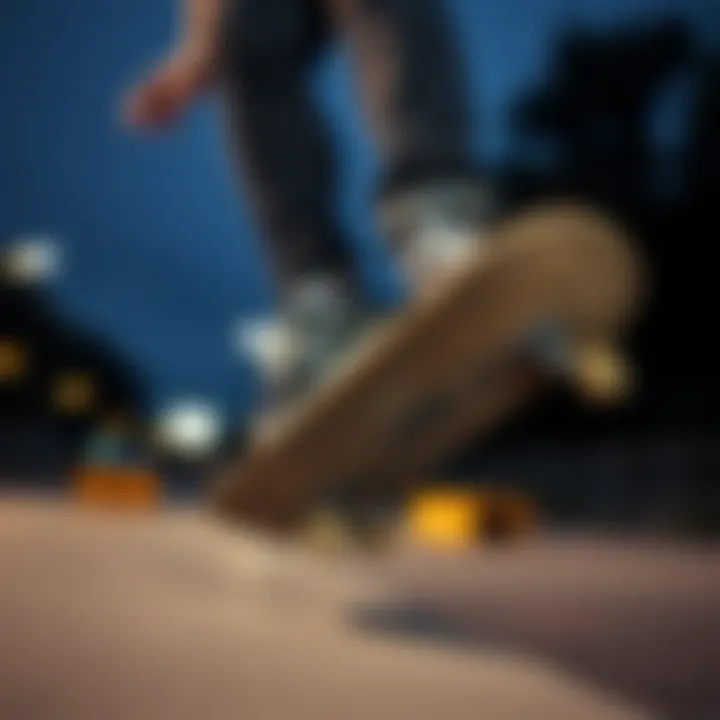 Skateboarder performing a trick in Vans shoes