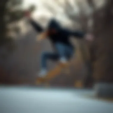 The Essence of Style in Skate Culture Stylish female skateboarder wearing a black hoodie while performing a trick