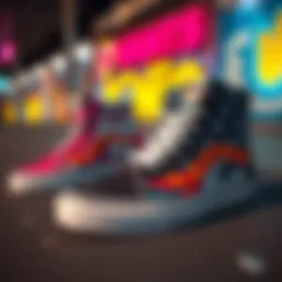 Artistic representation of limited edition Vans high tops showcasing unique designs