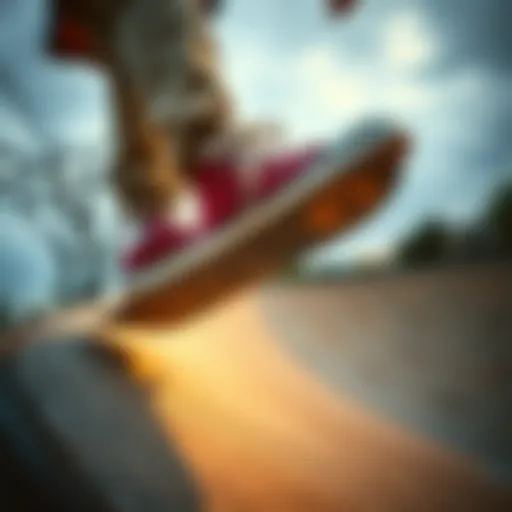 Dynamic skateboarder showcasing the versatility of new Converse shoes on a ramp