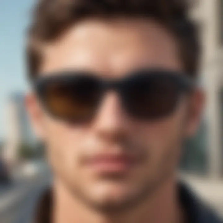 Innovative lens technology of New Wayfarer Polarized Matte Black sunglasses highlighted.