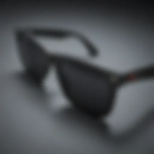 Close-up of New Wayfarer Polarized Matte Black sunglasses showcasing their sleek design.