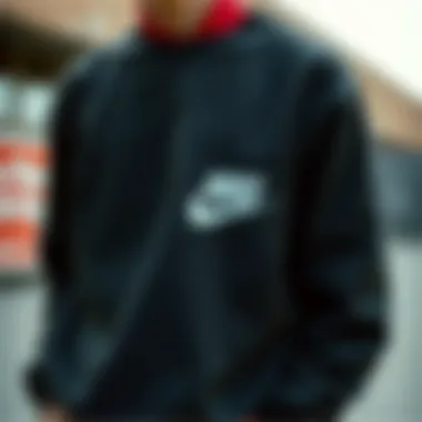 Close-up of the fabric quality of the Nike Heritage Crewneck Sweatshirt