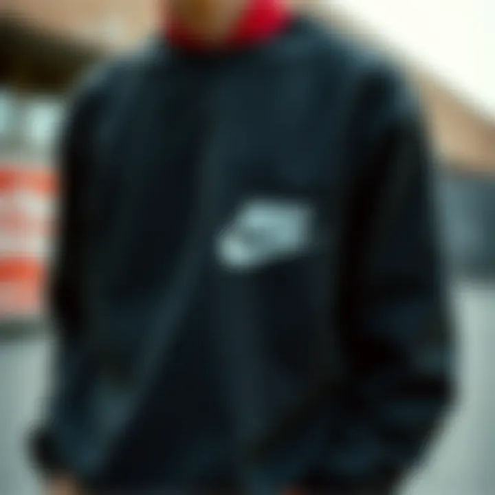 Close-up of the fabric quality of the Nike Heritage Crewneck Sweatshirt