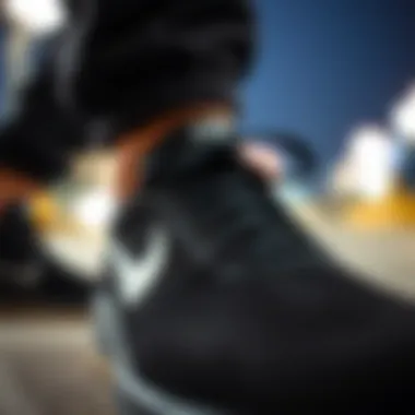 Close-up of Nike Janoski Black detailing