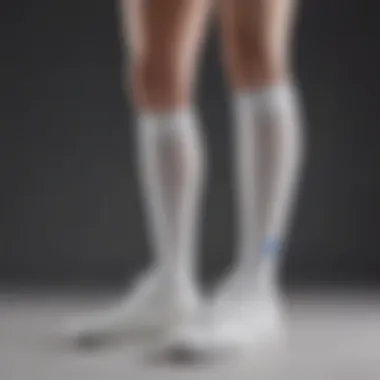 Fashionable styling with Nike long white socks