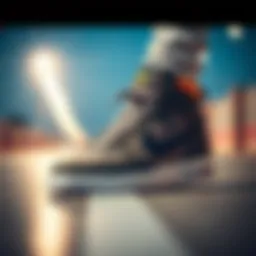 Nike suede hightops showcasing unique design features