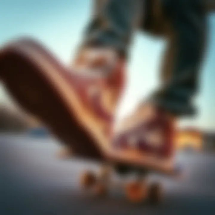 Nike Suede Hightops in Skateboarding Action Skateboarder wearing Nike suede hightops in action