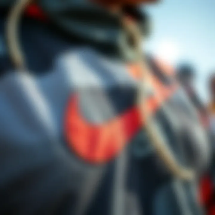 Close-up of unique materials used in Nike clothing