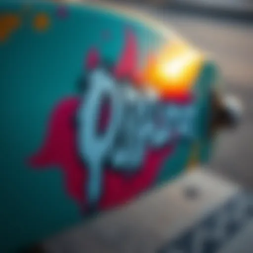 A vibrant Odd Future Apparel logo displayed prominently on a skateboard