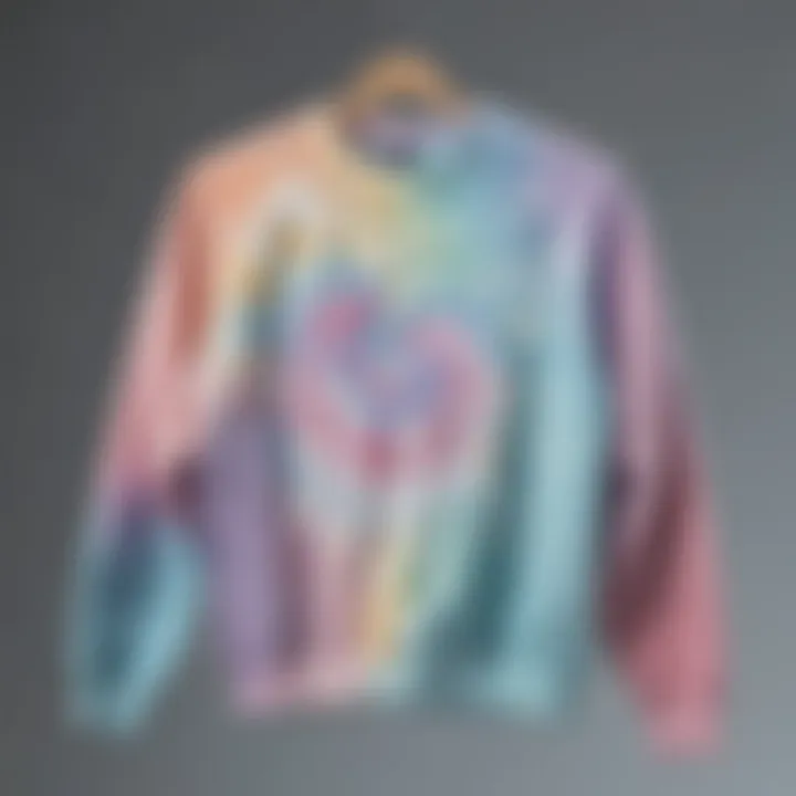 Collection of pastel tie dye sweatshirts in various colors