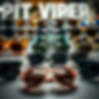 Collection of multiple Pit Viper sunglasses styles displayed