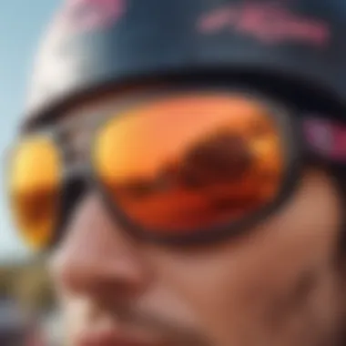 Close-up of Pit Vipers sunglasses showcasing innovative design features