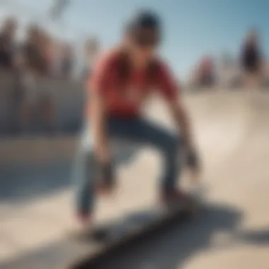 Group of skateboarders wearing Pit Vipers sunglasses at a skate park