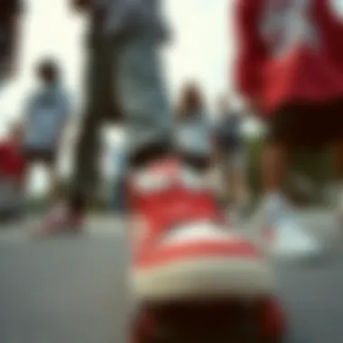 Cultural Resonance in Skate Community A group of skaters showcasing their DC shoes