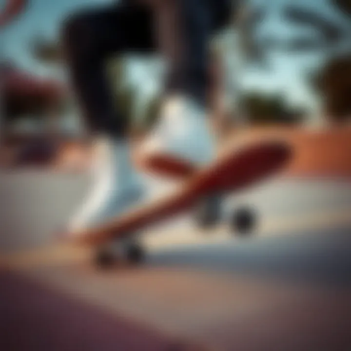 Skateboarding Techniques with High-Top Vans Skateboarder performing a trick while wearing high-top Vans
