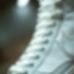 Close-up view of the SK8 Hi Bolt White showcasing its design details and textures.