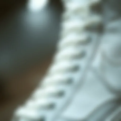 Close-up view of the SK8 Hi Bolt White showcasing its design details and textures.