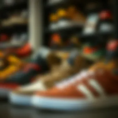 A selection of different skate shoes designed for performance and style