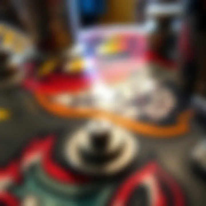 Close-up of unique skateboard graphics that reflect personal style