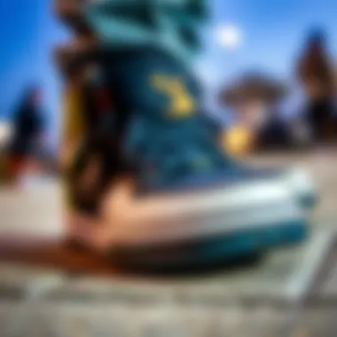 A close-up of unique urban footwear that defines street fashion trends.