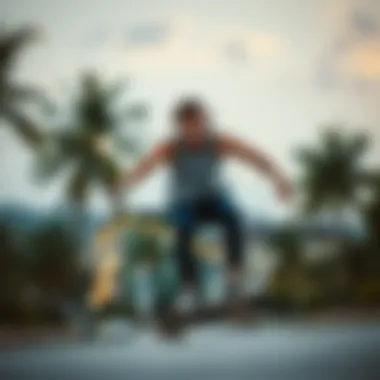 Skateboarding in a Tank Shirt A skateboarder wearing a tank shirt in action