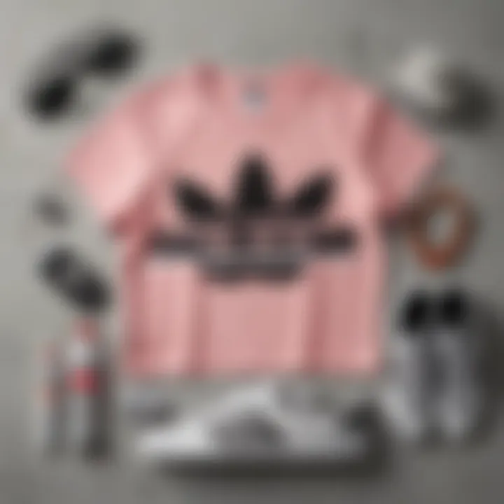 A stylish flat lay of the Adidas crop t-shirt styled with accessories