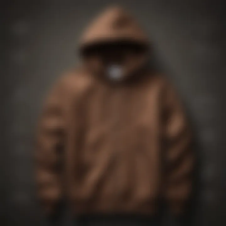 A collection of various dark brown hoodie designs over the years.