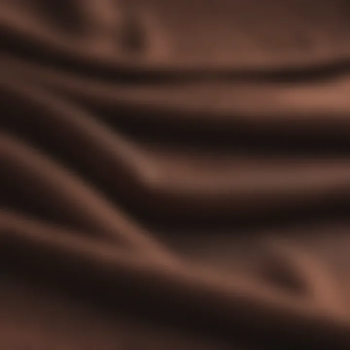 Close-up of fabric textures used in dark brown hoodies.