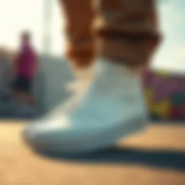 Design Elements of Vans Hi-White Footwear Vans Hi-White showcasing unique design elements