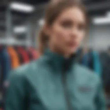 Sustainable Materials in Zip-Up Jacket Production An assortment of zip-up jackets made from various sustainable materials.