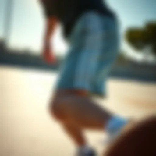 Adidas Vintage Shorts in Action Vintage Adidas shorts worn in a skateboarding setting