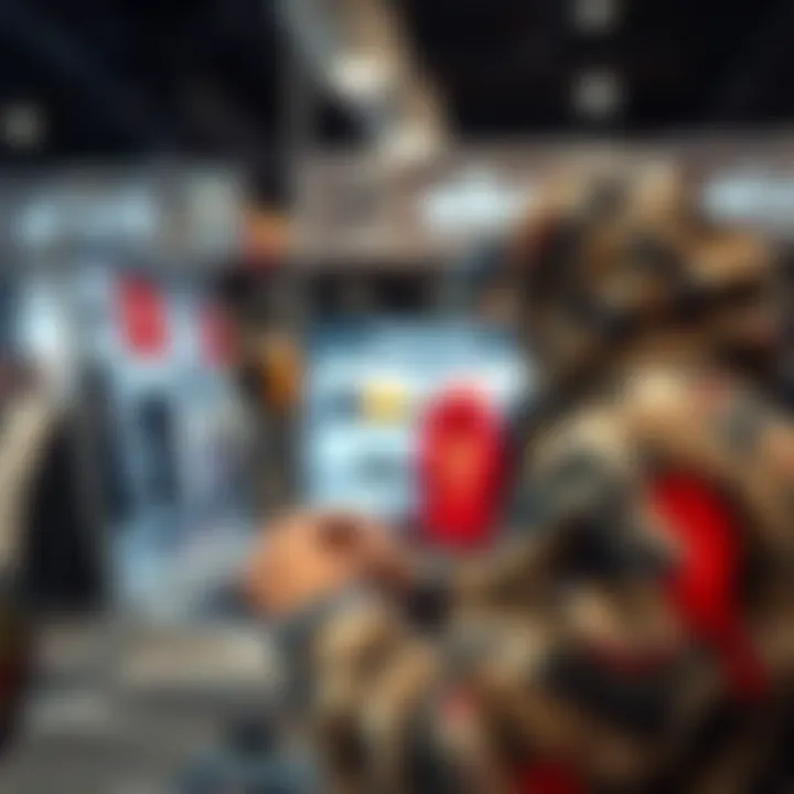 A person browsing through streetwear items on an online store