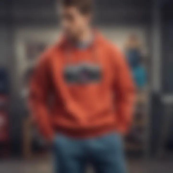 Various sweatshirt styles showcased in a lifestyle setting.