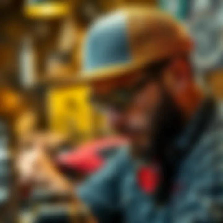 An artisan crafting a unique trucker hat emphasizing quality and craftsmanship