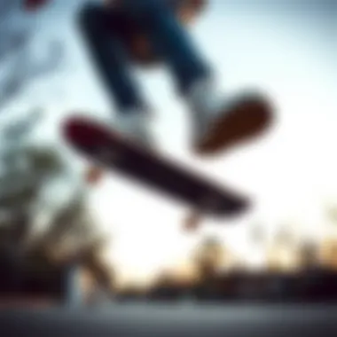 Skateboarding in Blazer 77 High Skateboarder performing a trick while wearing Blazer 77 High