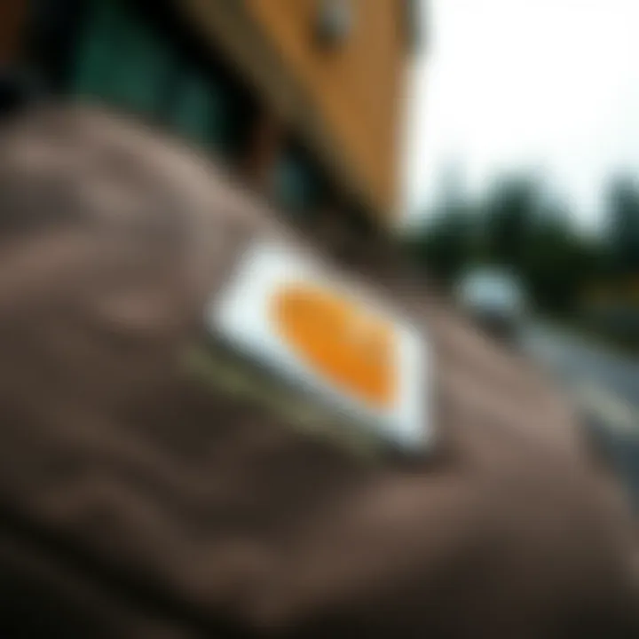 Close-up of the Carhartt sling bag showcasing its material quality