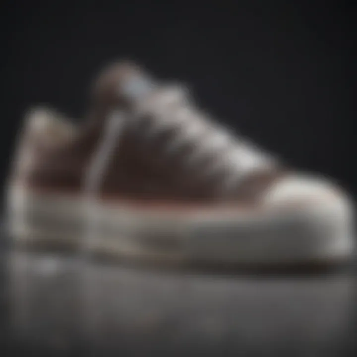 Close-up of the Converse Chuck Taylor Platform Low Top showcasing its unique sole design and texture.