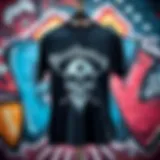 A vibrant Deathwish t-shirt displayed against a graffiti background