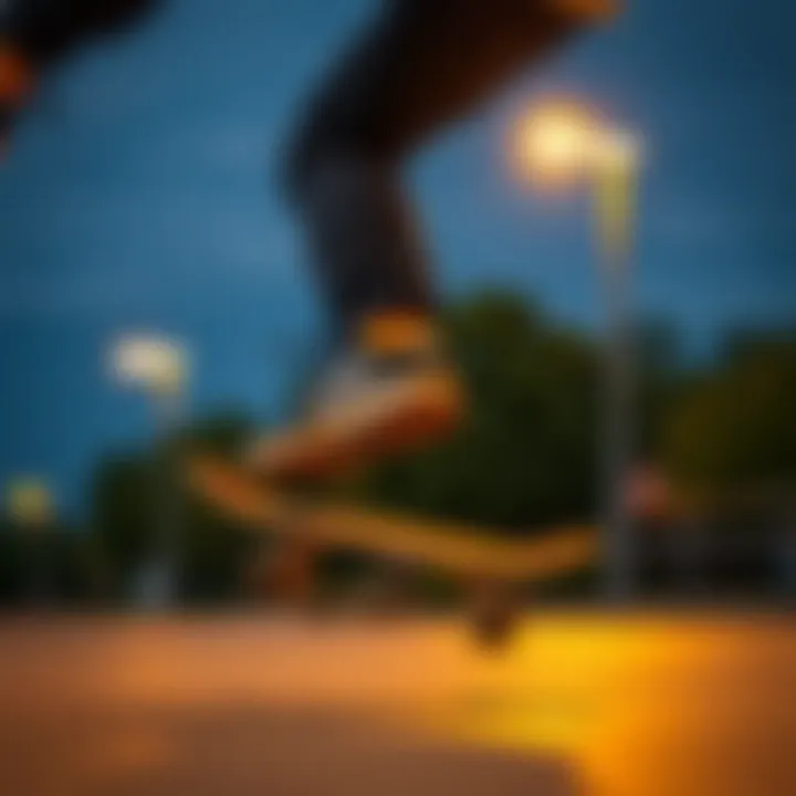 Skater in Action with Pogo Shoes A skater wearing pogo shoes performing a trick